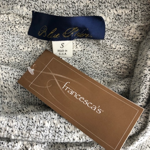 Blue Rain Cream Marled Knit Sweater With Dolman Sleeves Small - Picture 6 of 9